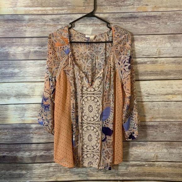 Anthropologie Meadow Rue Roselle Top Crochet S - Picture 2 of 4